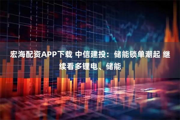 宏海配资APP下载 中信建投：储能锁单潮起 继续看多锂电、储能